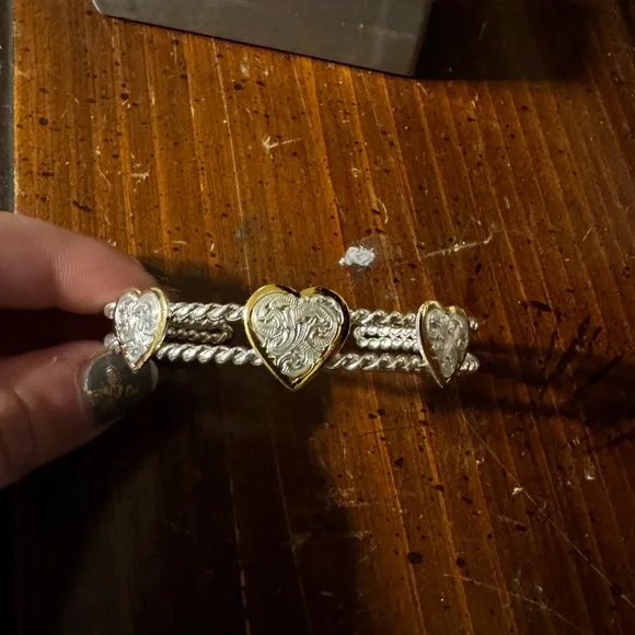 Montana Silversmiths Silver and Gold Heart Bracelet - Picture 3 of 3